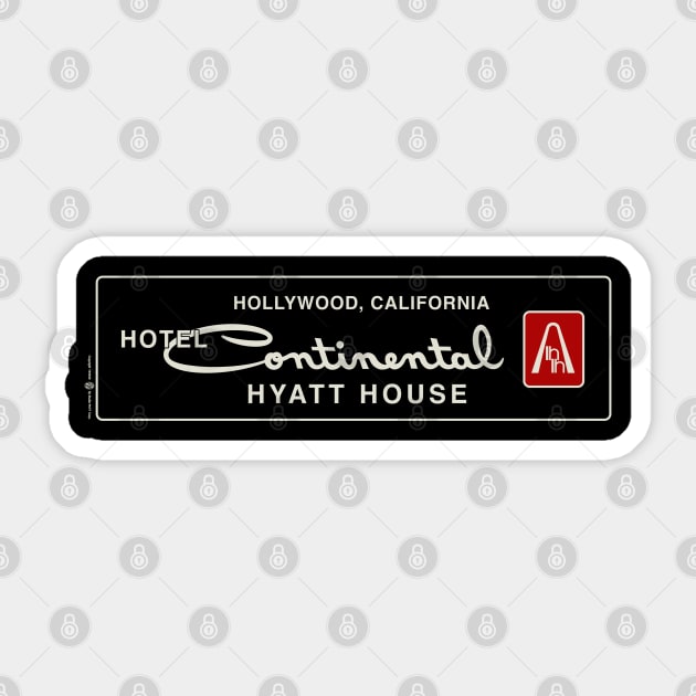 Vintage Continental Hyatt House Hotel West Hollywood Sticker by StudioPM71